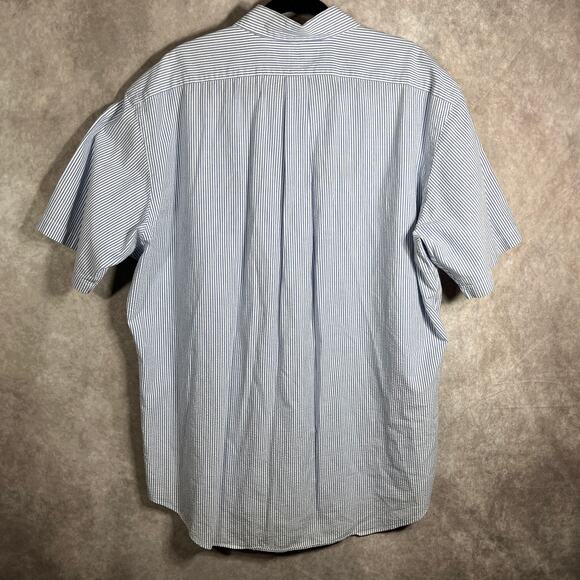 Ralph Lauren Shirt Mens XL Blue White Striped Seersucker Button Down Classic Fit - Picture 5 of 9